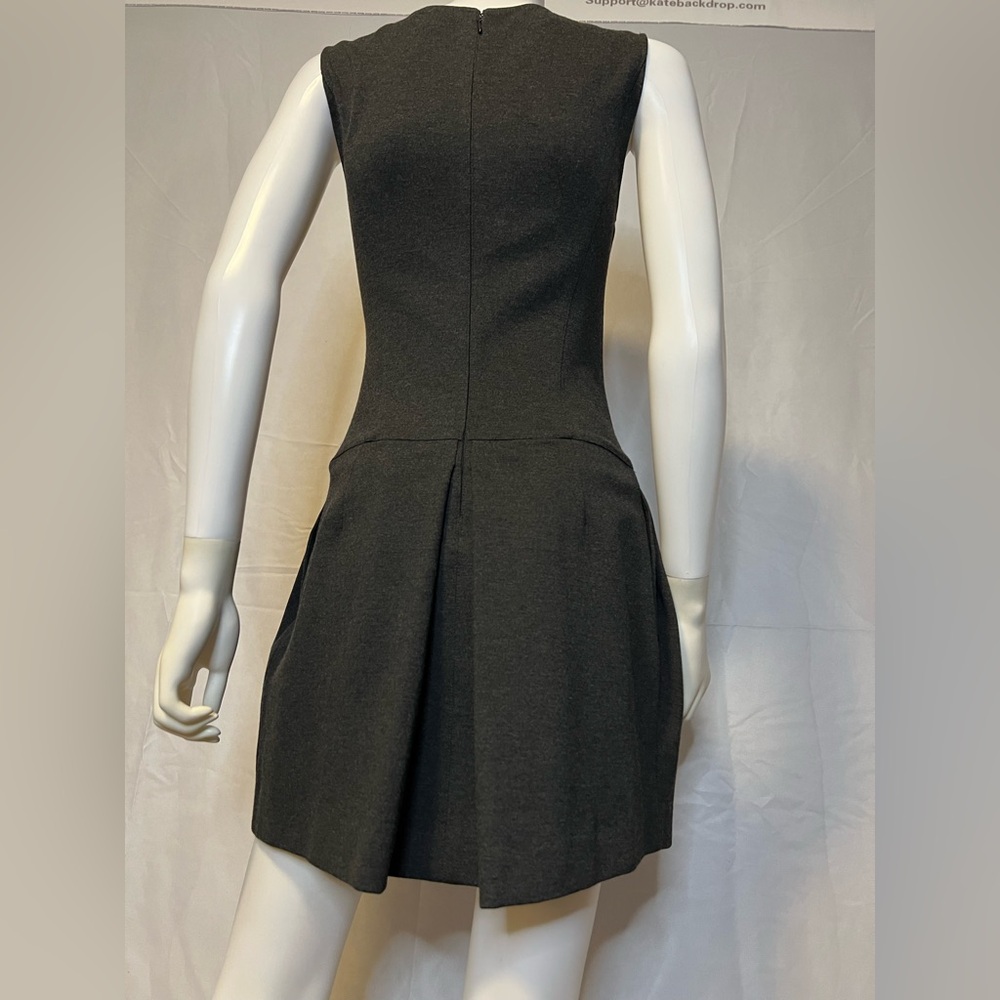 VINCE.EUC. “Ponte” pleated drop waist midi dress.Sleeveless.Charcoal grey.Size 0 - Picture 10 of 15